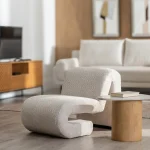 Sillon beige tejido FELIX