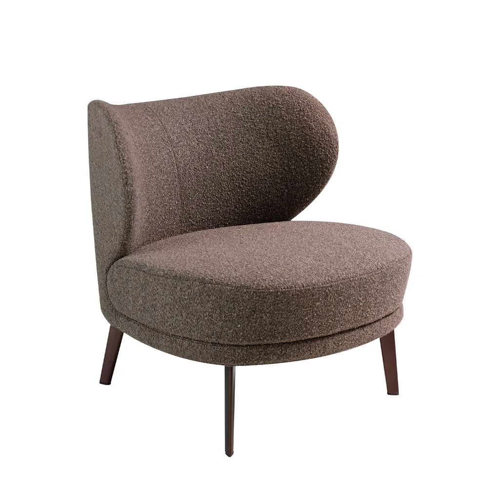 armchair-upholstered-in-fabric-and-brown-steel-legs-9.webp Sillón tela marrón - Imagen 1